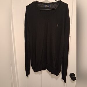 Polo by Ralph Lauren Men's V-Neck Sweater in Black Size XL